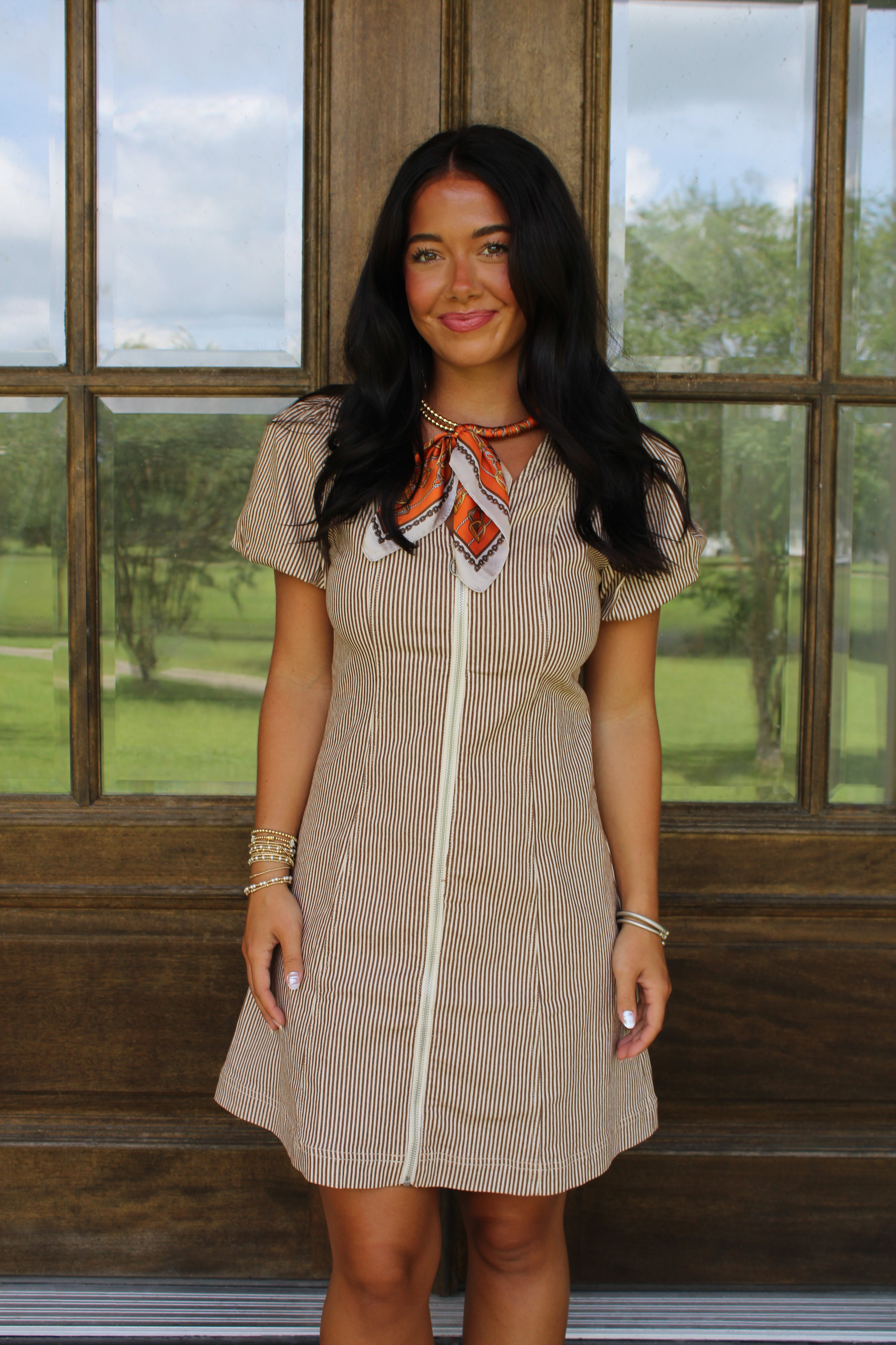 striped brown dress Mini Cornell brown
