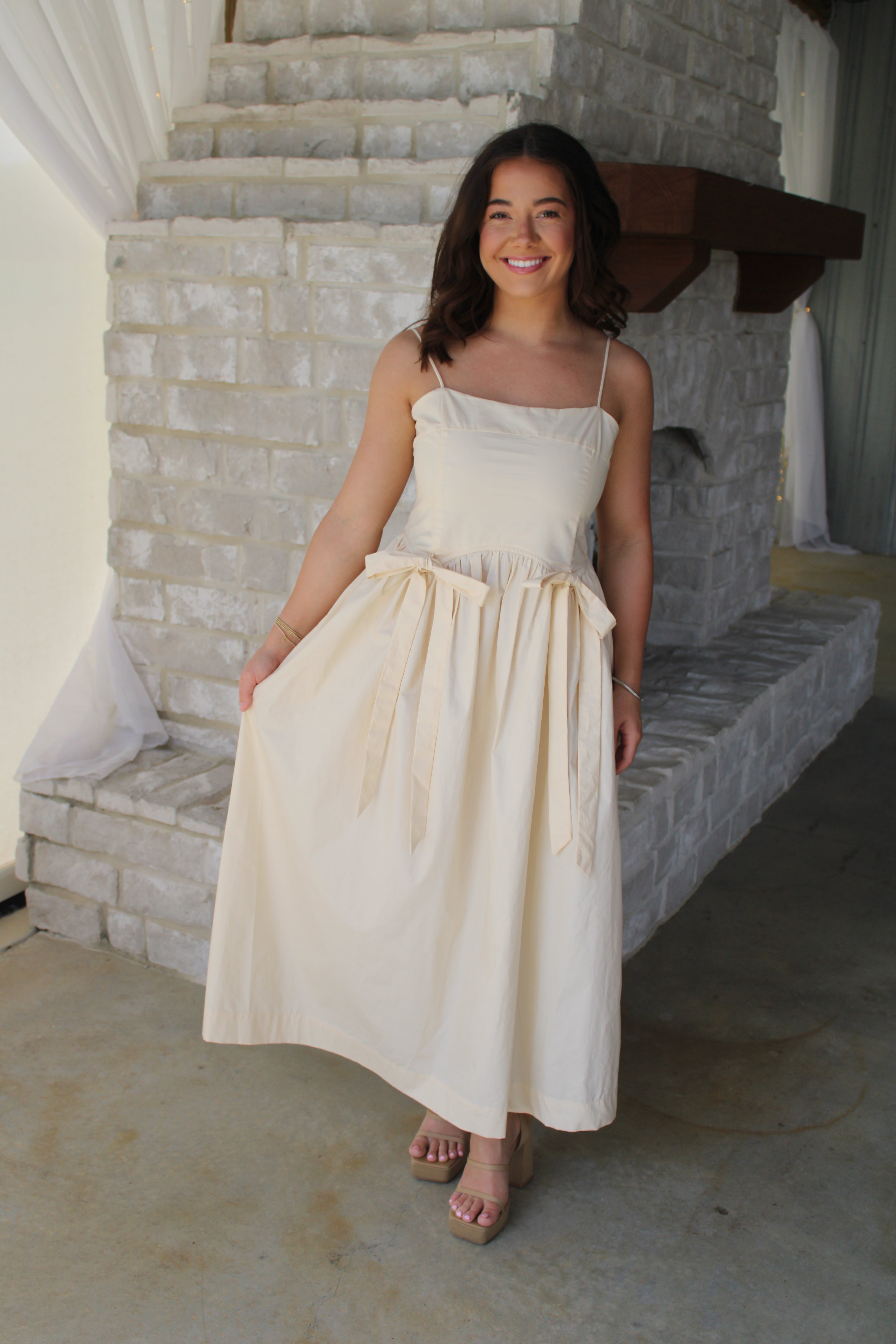 Cream Midi Dress