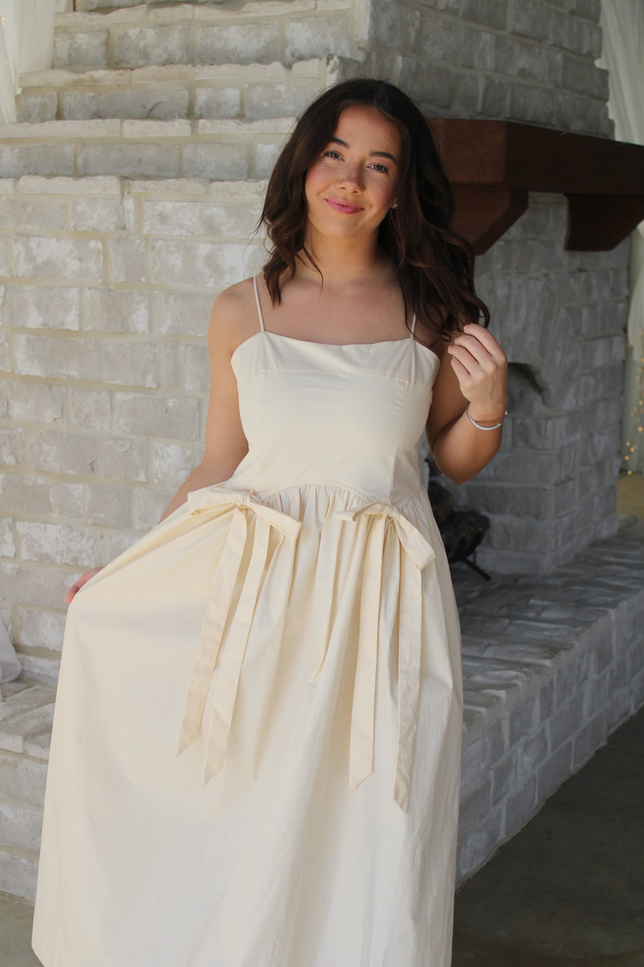 cream color dress near me Analeigh Asymmetric Satin Dress