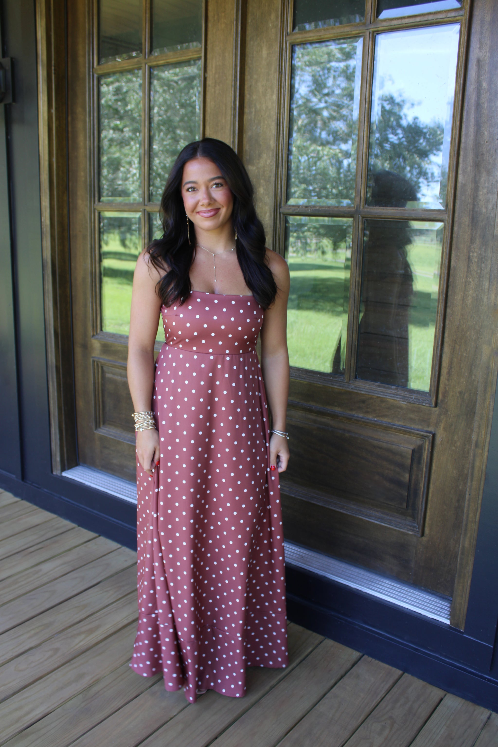 pink polka dot maxi dress South of France Maxi Dress | Pink Polka Dot | Womens